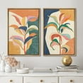 thumbnail image 2 of IDEA4WALL Framed Canvas Print Wall Art Set Colorful Tropical Jungle Leaf Botanical Fine Art Abstract Geometric Minimalist Art Boho Wall Decor for Living Room, Bedroom, Office - 24"x36"x2 Natural, 2 of 5