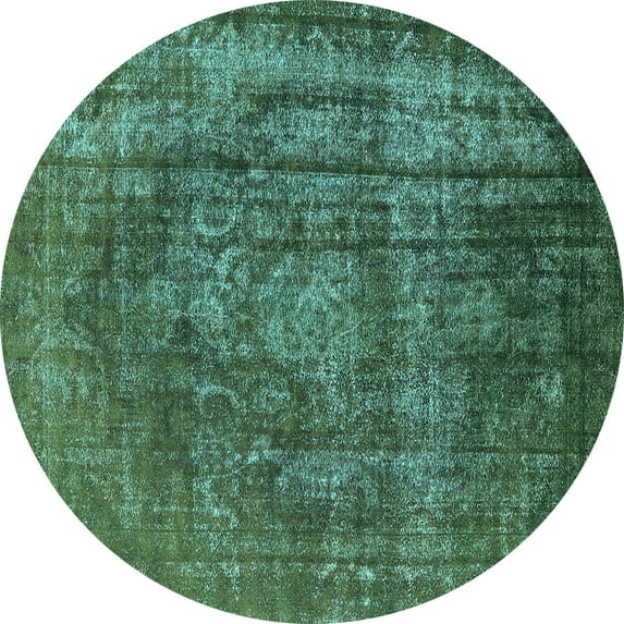 Ahgly Company Indoor Round Oriental Light Blue Industrial Area Rugs, 6' Round
