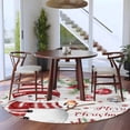 thumbnail image 3 of Round Rugs 8Ft, Red Snowman Christmas Round Area Rug Washable Indoor Throw Carpet, Xmas Botanical Balls Snowflake Vintage Large Non Slip Circle Rug for Kids Room RV Home Decor Aesthetic, 3 of 8