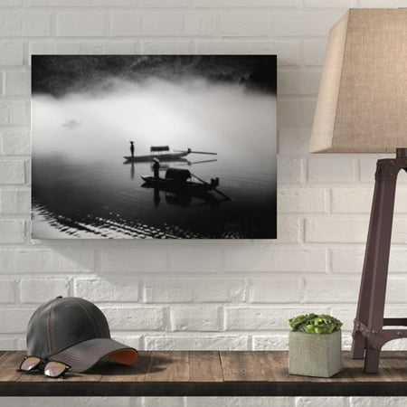 Williston Forge Monochrome Black White 55 Photographic Print on Canvas
