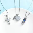 thumbnail image 2 of 3 Pack Cylinder Cross Heart Cremation Jewelry for Ashes 3 Pieces Urn Necklace for Women Men Loved One Keepsake Memorial Mini Urn Holder, 2 of 7