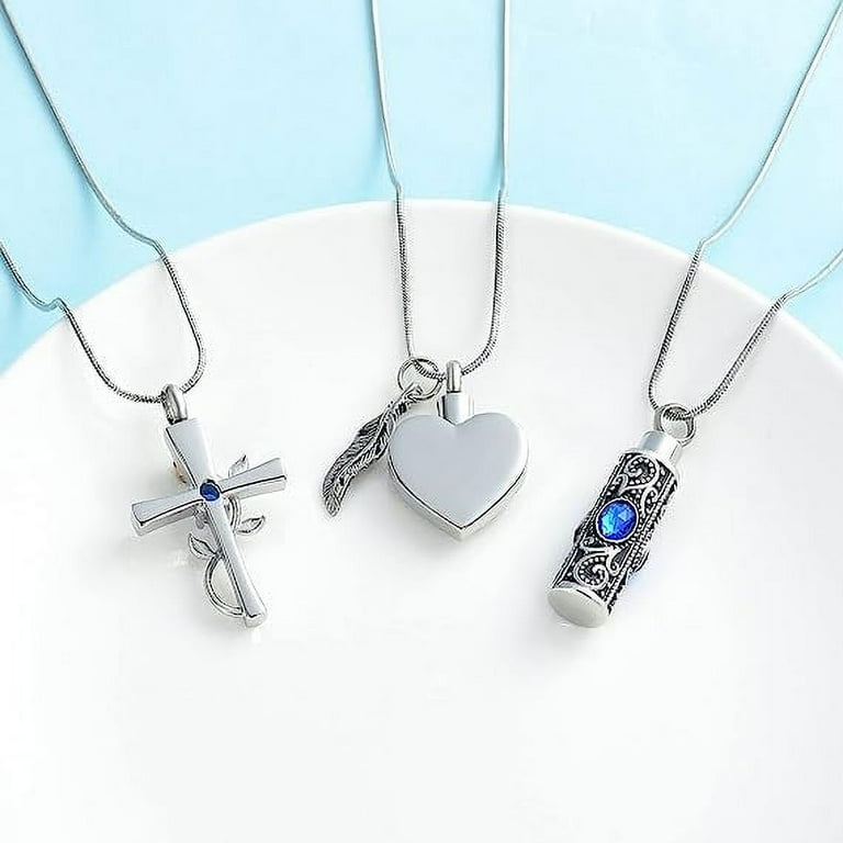 5 Pcs Urn Necklace For Ashes Keepsake Cremation Jewelry Heart