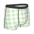 thumbnail image 3 of Junzan Pistachio Green Checkboard Mens Underwear Boxer Briefs For Men’s - Large, 3 of 9