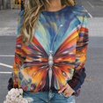 thumbnail image 2 of Watercolor Butterfly Mom Sweatshirt For Women Long Sleeve Pullover, 2 of 7