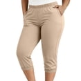 thumbnail image 6 of Xdegoge Womens Capri Leggings Plus Size Elastic Waist Athletic Workout Lightweight Cropped Pants with Pockets Running Gym Yoga Casual Activewear Xl-5Xl, 6 of 8