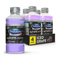Pedialyte AdvancedCare Plus Electrolyte Drink, Iced Grape, 1 Liter, Pack of 4