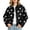 Black, variant on Lutiedan Women's Polka Dot Cropped Jacket Waterproof Button Front Collared Outerwear Casual Baggy Streetwear Jacket S-3XL