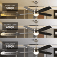 thumbnail image 4 of KAPOEFAN 52inch Ceiling Fan with Light and Remote, Modern Ceiling Fan for Outdoor,Living Room,Office,5 blades,Brushed Nickel, 4 of 9
