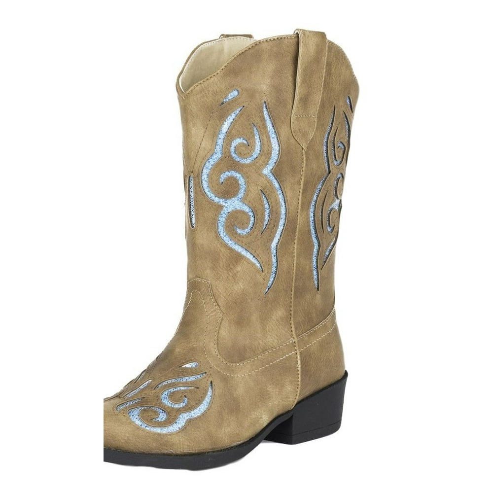 Roper Roper Western Boots Girls Glitter Gracie Tan 0901815561118