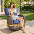thumbnail image 3 of POCASSY Outdoor Wicker Patio Furniture Set with 43" Propane Fire Pit Table, Swivel Patio Chairs Set with Sofa Couch, Fire Pit Table and Ottoman, 3 of 18