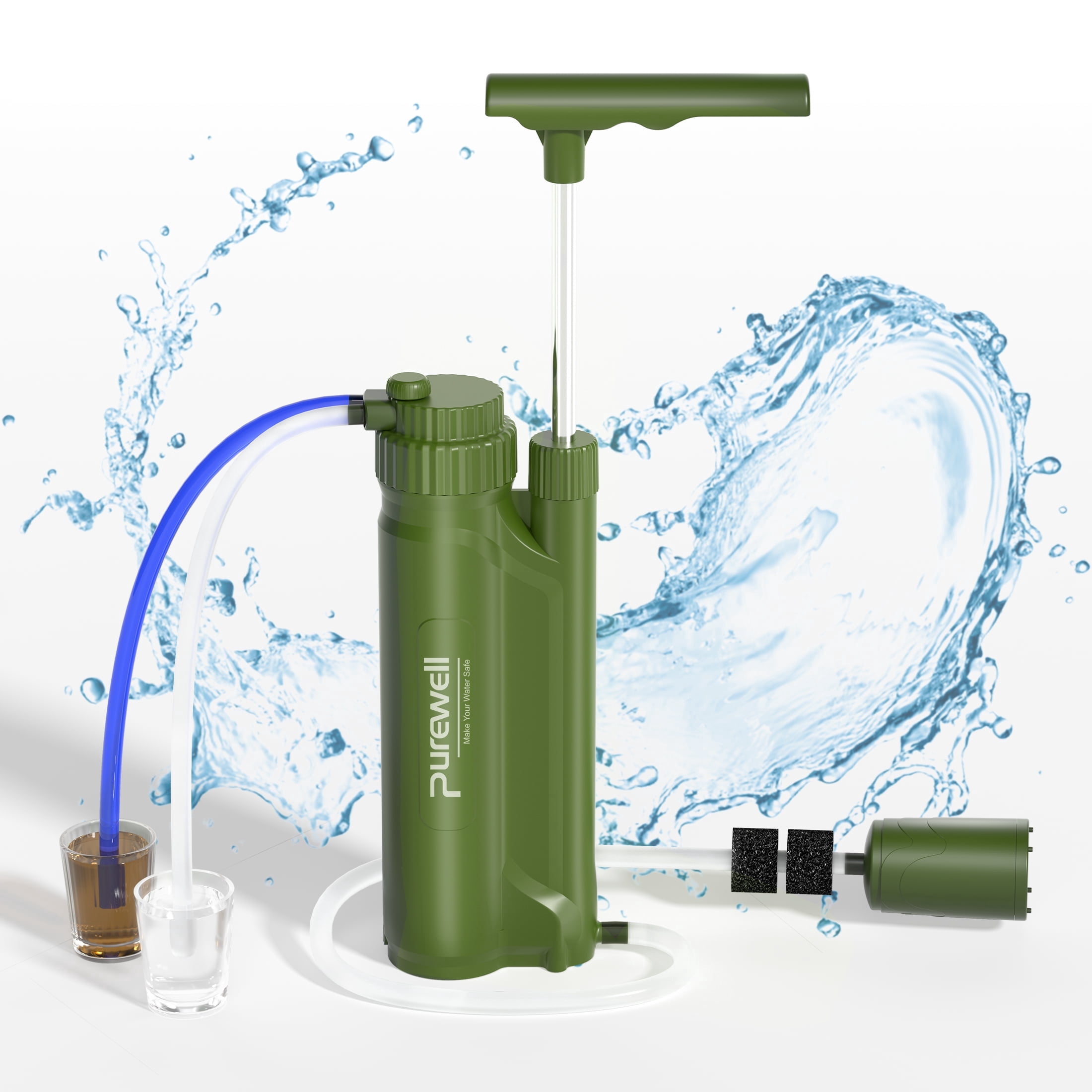 Sawyer, Water Filtration System, Squeeze with 2 Pouches, Blue