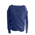 thumbnail image 5 of Women's Casual Knit Sweater Long Sleeve Solid Color V-Neck Criss Cross Shirts Fall Winter Stretchy Comfy Business Work Tops, 5 of 6