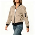 thumbnail image 2 of QQNHM Womens Corduroy Bomber Jacket Full Zipper Long Sleeve Lightweight Coat Fall Casual Baseball Outerwear, 2 of 6