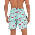 thumbnail image 6 of Boys Mens Swim Shorts Board Shorts Swim Trunks Underwear Swimwear Beachwear Swimsuit With Pockets Beach Pants Casual Quick Dry Swimming Surfing Green Flamingo Print M, 6 of 8