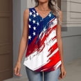 thumbnail image 4 of Sewkxo Independence Day Tank Top for Women's 4th Of July Patriotic American Flag Print Patriotic Vest Summer Lightweight Casual Loose T Shirts,White S, 4 of 5