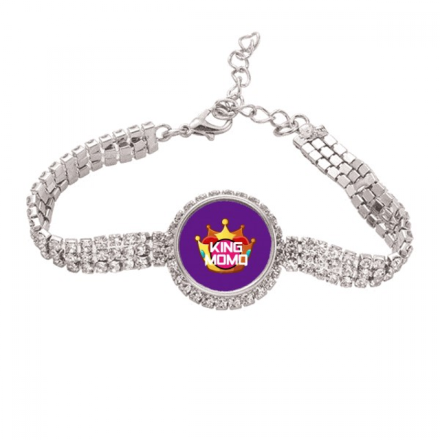 Carnaval de Brasil Rey personaje Pulsera de tobillera de cadena de tenis, joyería de diamantes