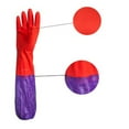 thumbnail image 3 of WASHWEPE Waterproof Rubber Gloves Red 1 Pair 19.3x4.9x2in Long Cuff, 3 of 7