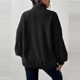 thumbnail image 4 of STETMN Women's Sherpa Sweatshirt Quarter Zip Fleece Long Sleeve Pullover Tops with Pocket, 4 of 8