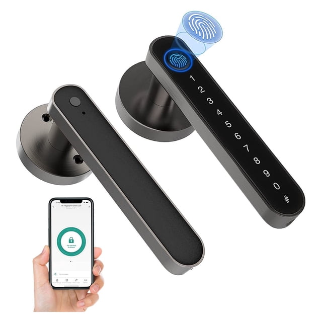 Door Lock, Tuya Fingerprint door lock for Bedroom Apartment Smart Smart Door Lock Password Electronic Digital Lock Keyless Entry Door Knobs ,Easy to Install