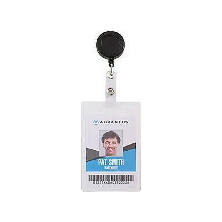 Advantus Snap Clip Retractable ID Reel - 12 / Pack - Black - Sturdy Advantus Snap Clip Retractable ID Reel - 12 / Pack - Black - Sturdy