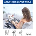 thumbnail image 2 of Laptop Table Stand for Bed,Portable Vented Lap Desk Adjustable Notebook Riser with Side, Work from Home, Foldable Computer Tray for Couch&Sofa, Aluminum Ergonomic Design Up to 17IN, 2 of 7