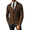 Coffee, variant on Men’s Button Down Cardigan Sweater Knit Blazer Front Pockets Daily Black L