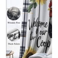 thumbnail image 3 of Black White Retro Rooster Kitchen Curtains Sunflower Farmhouse Checkered Cafe Short Curtains for Bathroom Blackout Window Curtain Small Window Treatment Drapes for Bedroom Living Room 52"x45"x2, 3 of 9