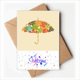 thumbnail image 1 of umbrella drip weather rain Welcome Back Greeting Cards Envelopes Blank, 1 of 3