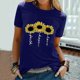 thumbnail image 1 of Pntutb Mujeres Casual Carta Impresión Mangas Cortas O-Cuello Camiseta Suelta Blusa tops Pntutb Pntutb-3521, 1 of 5