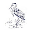 thumbnail image 3 of Wang, Melissa 12x14 Black Modern Framed Museum Art Print Titled - Indigo Heron I, 3 of 5