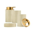thumbnail image 3 of Juego de 4 accesorios de baño, organizador de vasos para cepillos de dientes, juego de decoración para baño, lata de loción, jabonera para regalo de Caqui, 3 of 8