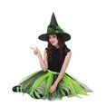 thumbnail image 6 of Slccxzc Women's Tutu Skirt Set, Witch Hat & Striped Tights for Party Green, 6 of 7