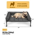 thumbnail image 3 of Veehoo Cooling Elevated Dog Bed + Waterproof Removable Pillow-Top Mat, Dog Sofa Bed, Medium, Black, 3 of 8