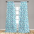 thumbnail image 5 of Ambesonne Pineapple Curtains, Exotic Hawaii Fruits, Pair of 28"x63", Blue and Pale Blue, 5 of 5
