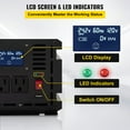 thumbnail image 4 of VEVOR Power Inverter, 2000W Modified Sine Wave Inverter, DC 12V to AC 120V Car Converter, with LCD Screen, Remote Controller, LED Indicator, AC Outlets Inverter for Truck RV Car Boat Travel Camping, 4 of 11