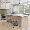 thumbnail image 4 of Kira Home Monarch 30" Backless Swivel Bar Stool, Old Steel Finish, Brown Faux Leather Seat, 4 of 6