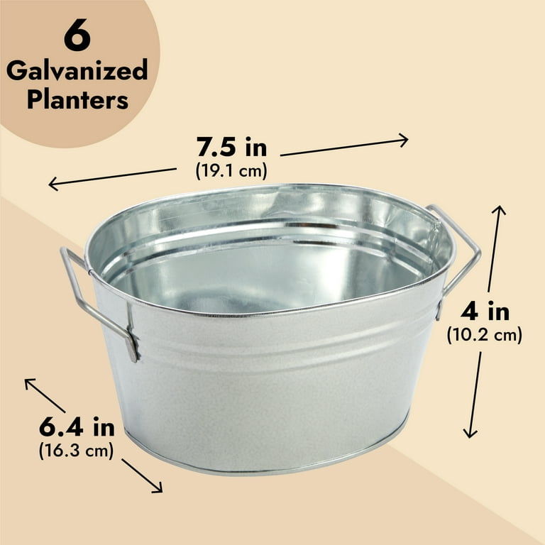 12 Pack Galvanized Metal Buckets with Handles for Party