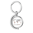 thumbnail image 1 of Global Map Country Geography Wordcloud Rotating Keychain Metal Keyring Holder, 1 of 2