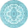 thumbnail image 1 of Ahgly Company Indoor Round Persian Light Blue Traditional Area Rugs, 4' Round, 1 of 4