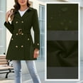 thumbnail image 6 of Trench Coat for Women Mid-length Hooded Double Breasted Dressy Casual Pea Coat Belted Fall Jacket with Pockets (XL, Green), 6 of 7