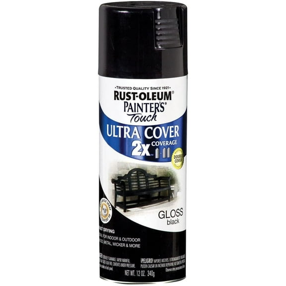 Painter's Touch 2X 12 Oz Black Cover Spray Paint Gloss [Set of 6]6