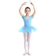 thumbnail image 2 of TiaoBug Girls Ballet Leotard Tutu Dress Gymnastic Skating Short Sleeve Jumpsuit 3-12, 2 of 7