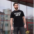 thumbnail image 4 of Men's funny my therapist gave up T-shirt humorous therapy good mood tee shirt (3X-Large Grey), 4 of 6