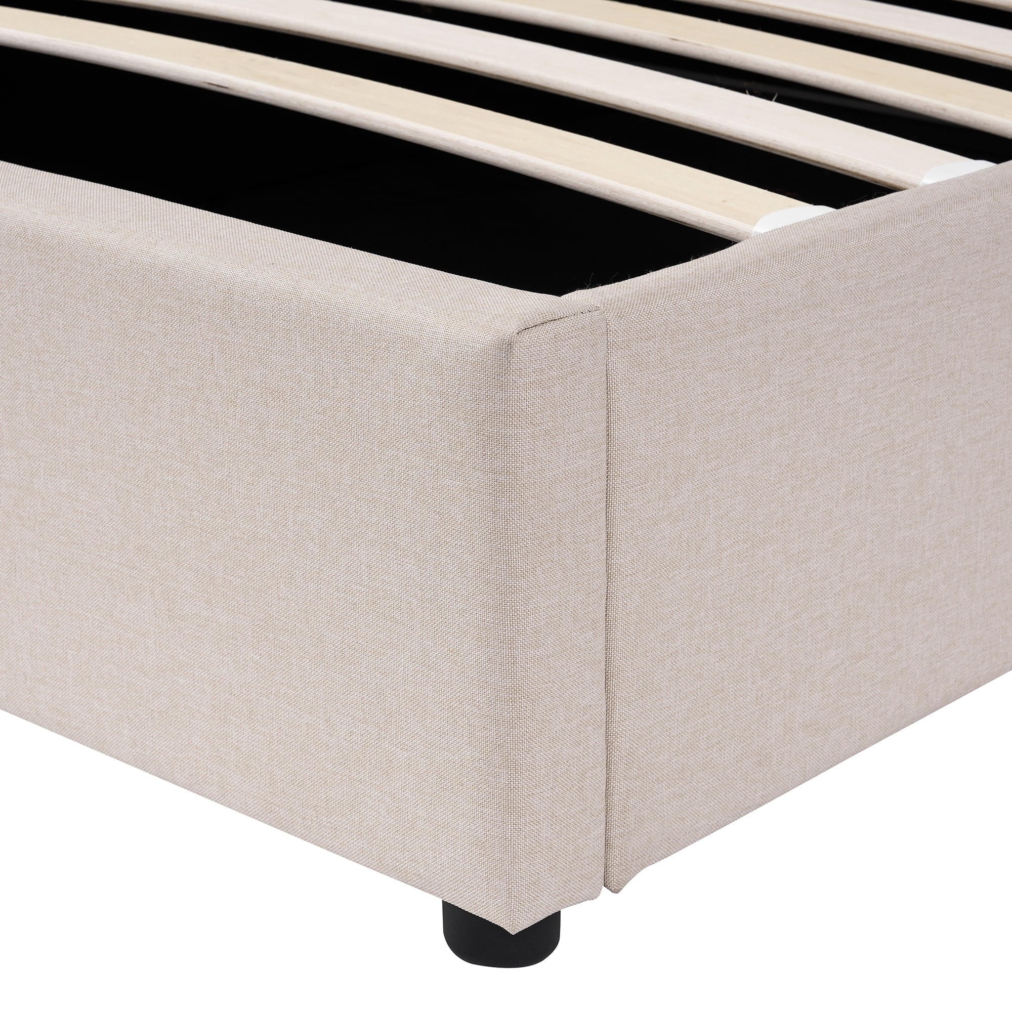Twin Size Upholstered Platform Bed with Underbed Hydraulic Storage System