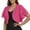 Hot Pink, variant on Women's Sheer Chiffon Cover Up Double Layer Kimono Cardigan Breathable Lounge Wear With Quarter Sleeves