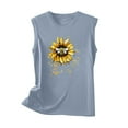 thumbnail image 4 of Fjofpr Tank Top Women 2024 Women's New Loose Casual Fashion Crew-neck All-matching Printed Top Sky Blue S, 4 of 4