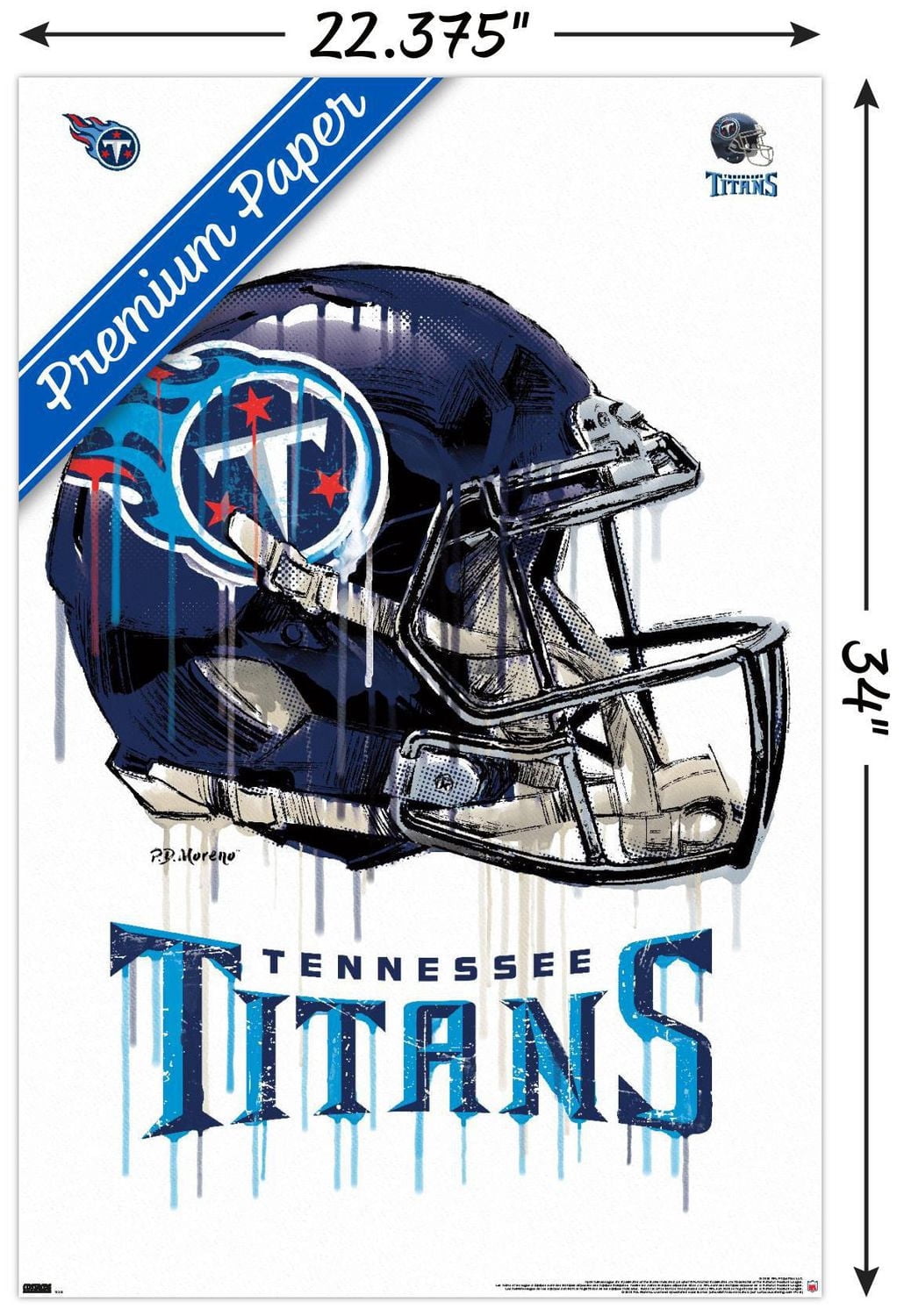 NFL Tennessee Titans - Drip Helmet 20 Wall Poster, 22.375" x 34"