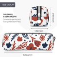 thumbnail image 3 of Yiaed Red Blue Leaves Print Leather Pencil Case - Leather Pen Pencil Holder - Elegant & Practical Pencil Pouch for Work & Office, 3 of 7