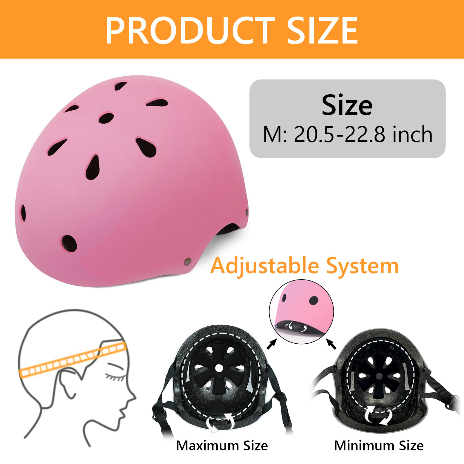 Tripumer Youth Bike Helmet, Ages 9-15, Pink photo 4