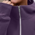 thumbnail image 7 of Babysbule Fall Jackets for Women OutfitFashion Women Zipper Neck Tops Long Sleeve Solid Hooded Blouse Pockets Sweatshirt Women's Tops Blouse, 7 of 7